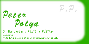 peter polya business card