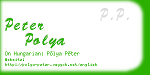 peter polya business card